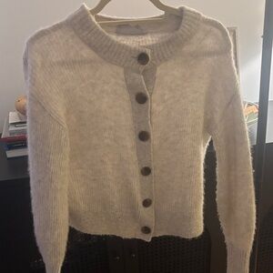 Everlane Cream Button-Up Cardigan